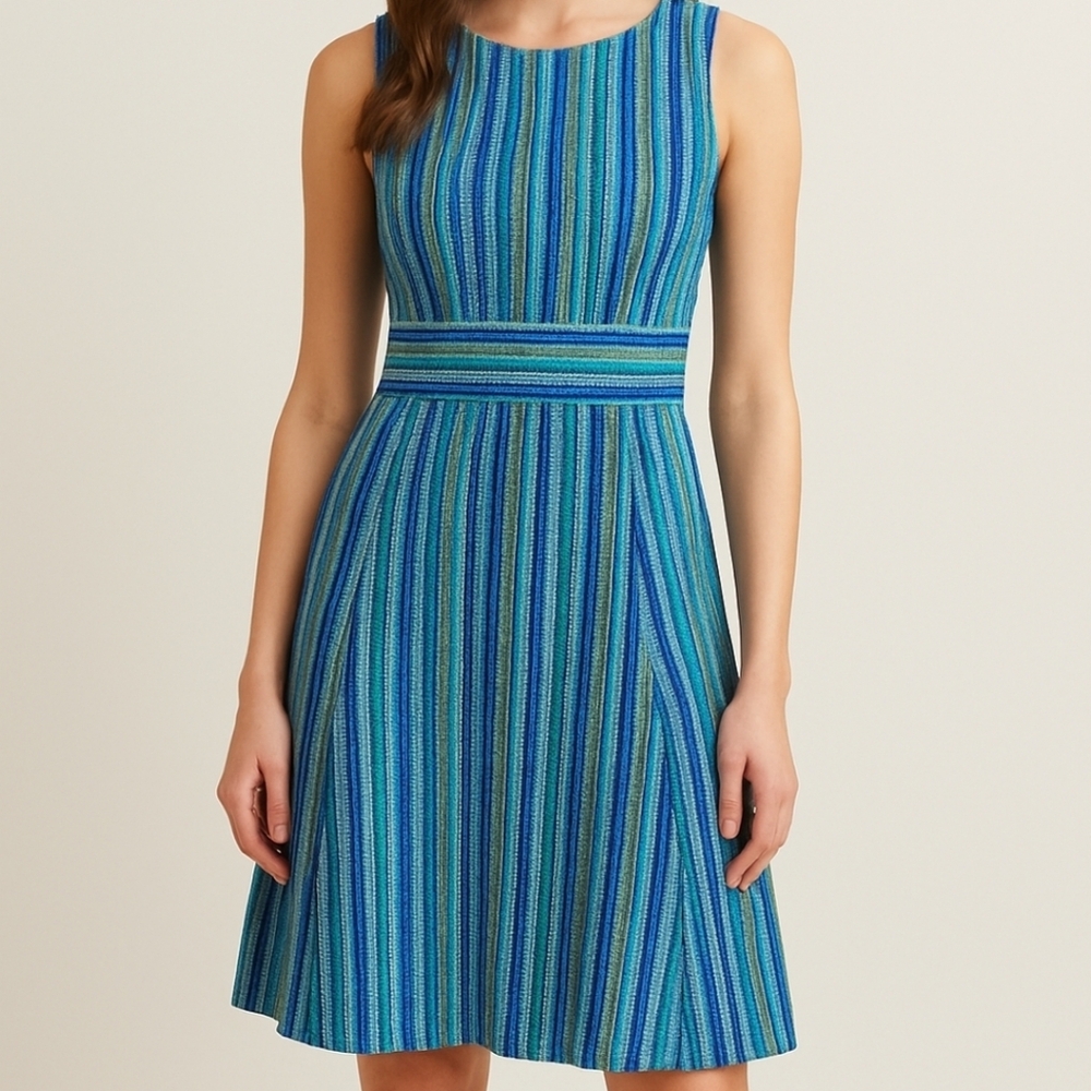 EOM SALE Dressbarn Teal Crochet Knit Dress
